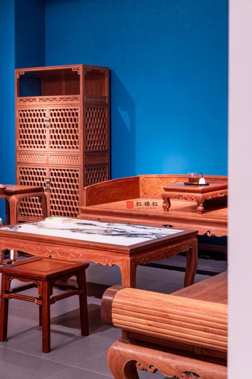 红桥红  家具严选  缅甸花梨（大果紫檀）【188 龟背纹亮格柜】 商品图7