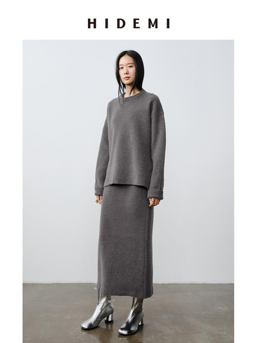 HIDEMI 骆驼毛羊毛花纱混纺加厚款毛衣半身裙套装 毛衣/半身裙 商品图1