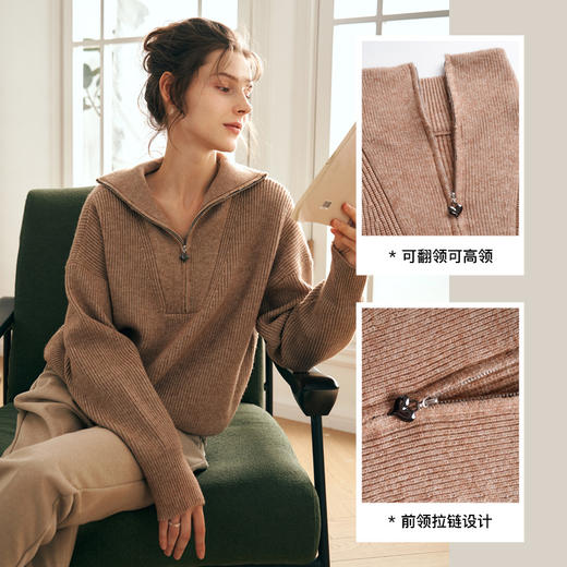 OLrain欧芮儿软糯风毛衣女秋季2023年新款气质简约针织套头衫 商品图2