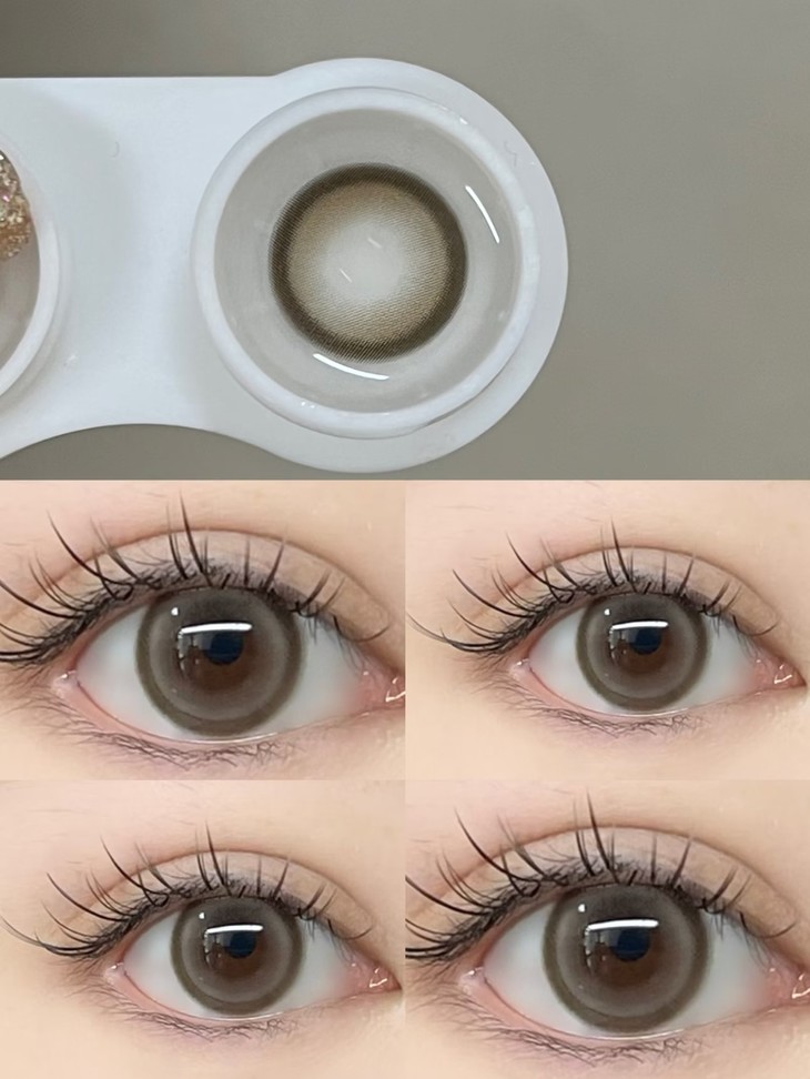 FLOWERCOLOR 年抛隐形眼镜 狗狗眼灰 14.2mm 1副/2片 左右度数可不同-VVCON美瞳商城14