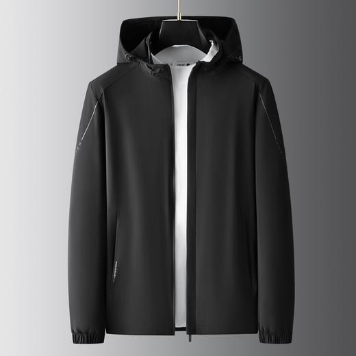 【一口价】【新款DK】大依优型大码男装连帽夹克加肥加大休闲夹克胖子宽松弹力运动外套上衣 商品图6