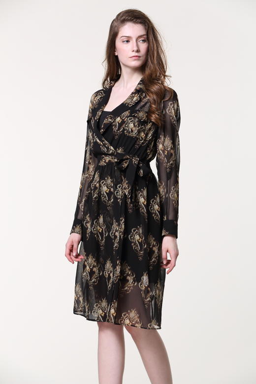 【伯妮斯茵】161F299--黑色衬衫--叶落--《生命之美-梵高的花园》 商品图5