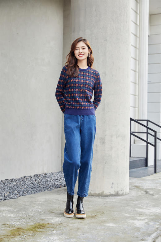 【年货节】奇威撞色千鸟格针织衫A4416215 商品图10