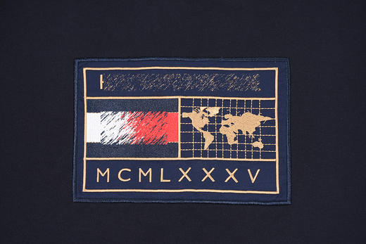 秋季新款 男士休闲时尚 精致刺绣旗标 圆领套头卫衣 T-1210 商品图9