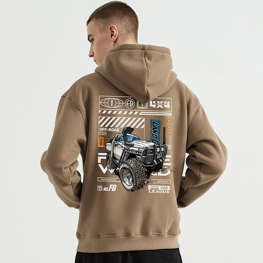 自由基地秋冬新款toyota越野车插图LC系列带帽抓绒套头卫衣保暖款 NMT-2071 商品图8