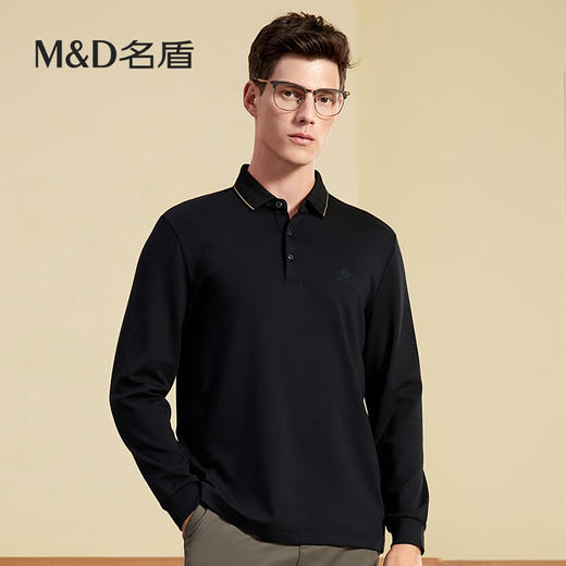 【名盾】MD名盾长袖polo衫男商务休闲秋季中青年翻领保罗衫11573 商品图0