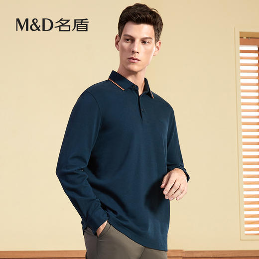【名盾】MD名盾长袖polo衫男秋季商务休闲羊毛商务翻领保罗衫11564 商品图0