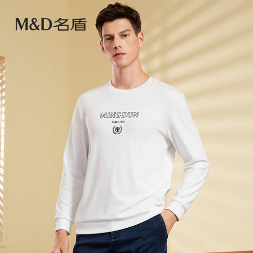 【名盾】MD名盾圆领长袖T恤男秋季印花衫套头圆领上衣52560 商品图0
