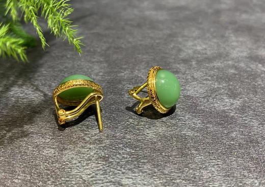 【御珠宫坊】金镶碧玉耳坠 商品图2