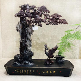 佛性禅心°松鹤小叶紫檀摆件