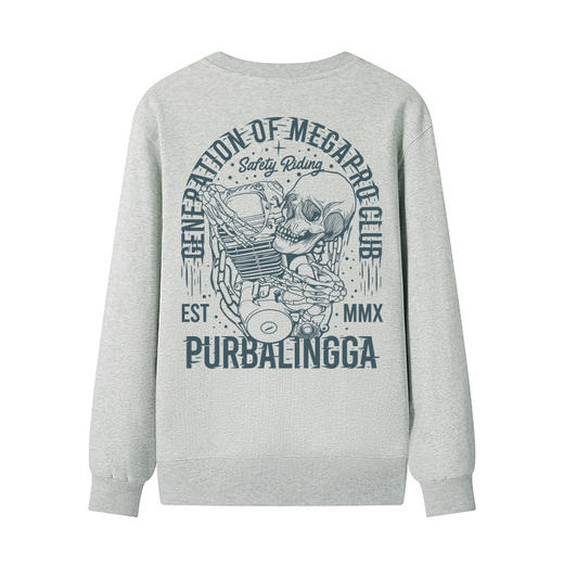 自由基地2023秋冬越野机车新款圆领套头卫衣毛圈款打底衫潮人卫衣 NMT-2070 商品图3