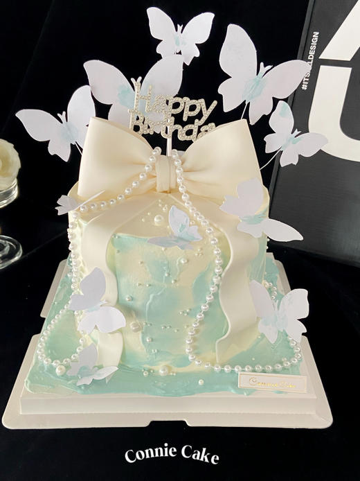 【1509】蓝色蝴蝶结蛋糕 商品图2