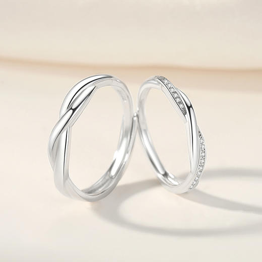 Winy999足银恰时光对戒送女友闺蜜节日生日礼物 商品图0