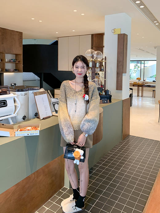 <曾小咸推荐> 【氛围担当】黄色渐变毛衣+半身裙 商品图4