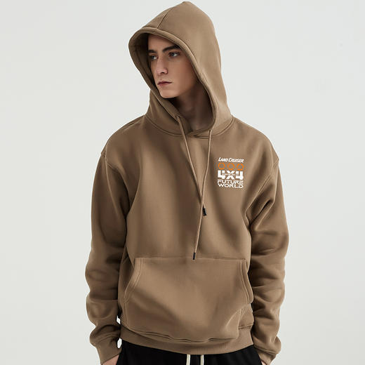 自由基地秋冬新款toyota越野车插图LC系列带帽抓绒套头卫衣保暖款 NMT-2071 商品图0