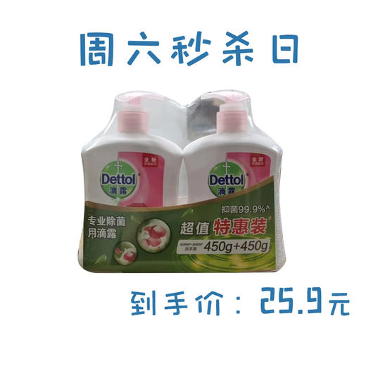 滴露健康抑菌滋润倍护洗手液450g+450g 商品图0