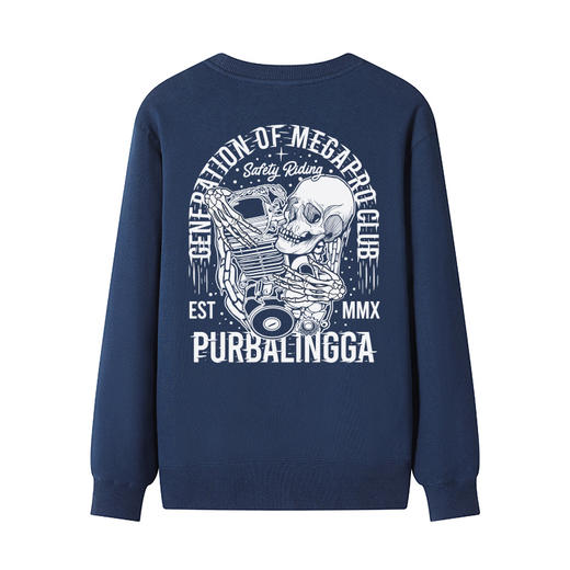 自由基地2023秋冬越野机车新款圆领套头卫衣毛圈款打底衫潮人卫衣 NMT-2070 商品图6