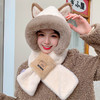 【元气软萌 ！暖暖过冬】可爱小狐狸帽子围巾一体女冬季毛绒帽口罩连帽围脖冬天百搭保暖潮，软萌护理造型，双层保暖面料，感受帽子带给你的温暖。ry 商品缩略图3