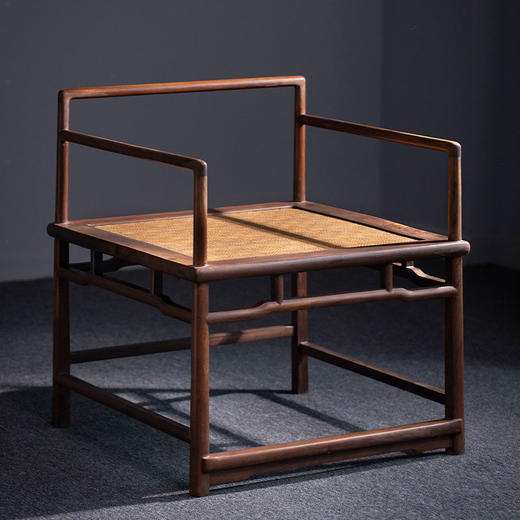 大红酸枝罗锅枨矮老软屉禅椅红木家具（运费到付） 商品图1