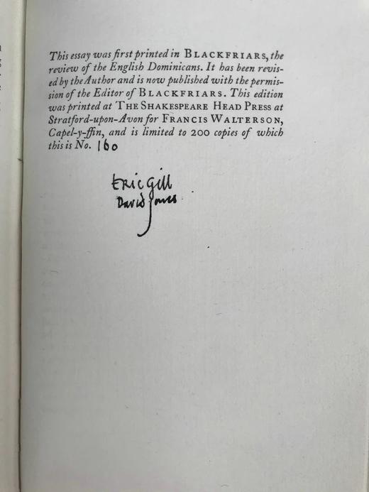 埃里克·吉尔与大卫·琼斯签名限量本！1927年 基督教与艺术 1幅插图 漆布精装32开 商品图6