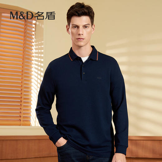 【名盾】MD名盾长袖polo衫男秋季商务休闲中青年翻领保罗衫11595 商品图0