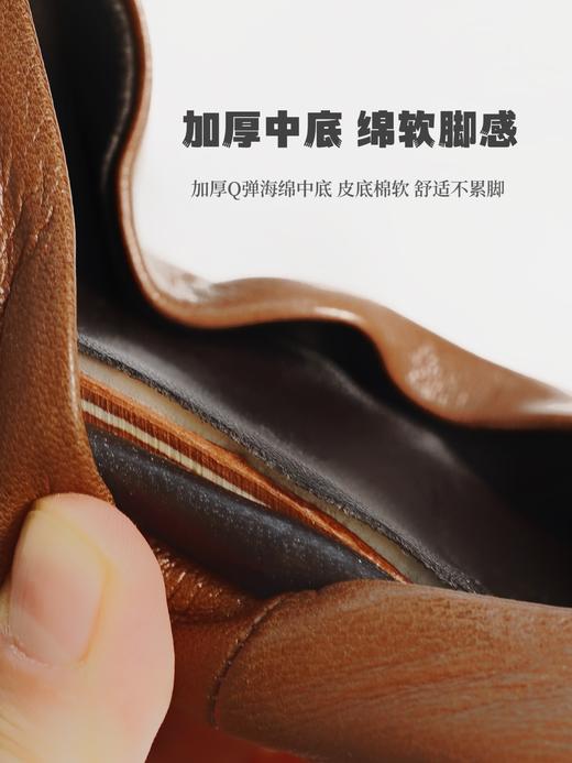 花花团篙端定制意大利进口小羊皮猫跟鞋/皮鞋/奶奶鞋“袜子鞋”JI致绵软细腻舒服脚感，意大利手作质朴篙级感，篙级铅笔灰/美拉德棕色（少量现货，预售12双起订） 商品图14