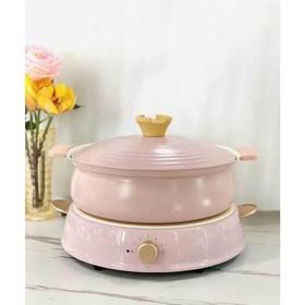 日本爱丽思电磁炉陶瓷锅套装 樱花粉28cm