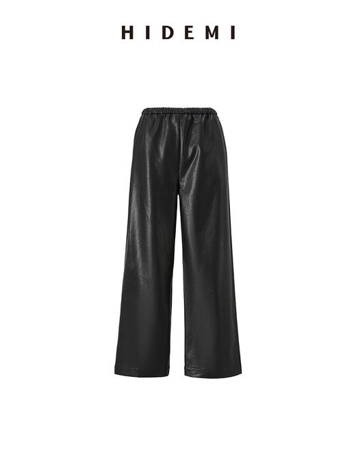 HIDEMI 极简显瘦宽松环保皮蛋白皮皮裤 长裤/九分裤 商品图1