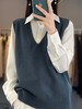 QH-YS631秋冬女士马甲背心配衬衫坎肩新款V领宽松针织坎肩外搭潮百搭 商品缩略图1