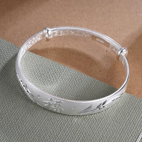 子佩集S999银【福顺安康】手镯【SZ007024】推拉2310