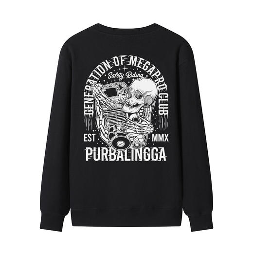 自由基地2023秋冬越野机车新款圆领套头卫衣毛圈款打底衫潮人卫衣 NMT-2070 商品图2