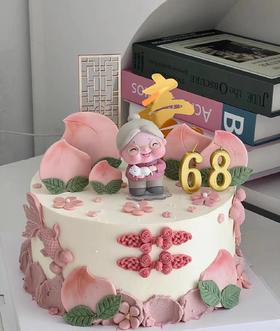 黑巢-中式祝寿【老头老太可选】生日蛋糕