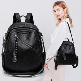 新款韩版百搭简约时尚休闲大容量软皮双肩包NS-2006