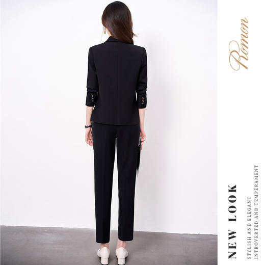 【上衣+裤子】罗蒙女式套装知性优雅简约百搭职场通勤西装两件套女 商品图3
