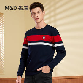 【名盾】MD名盾卫衣男秋季商务休闲条纹圆领打底针织衫52561