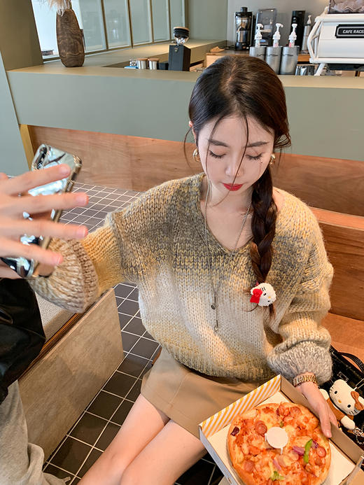 <曾小咸推荐> 【氛围担当】黄色渐变毛衣+半身裙 商品图5