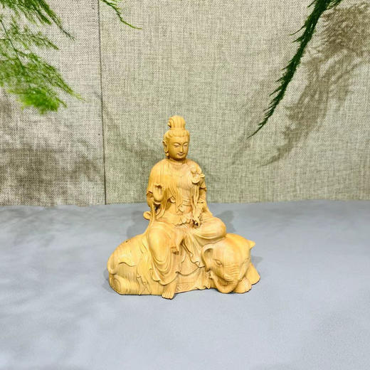 普贤菩萨(白象坐骑)°黄杨木摆件 商品图0