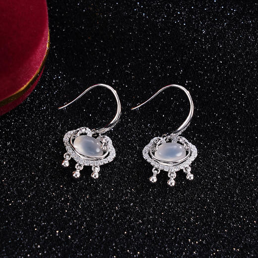 子佩集S925银【水云萦回】耳环【YEH-0920】白玉髓2310 商品图1