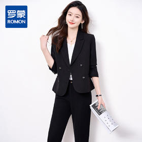 【上衣+裤子】罗蒙女式套装知性优雅简约百搭职场通勤西装两件套女