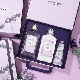 欧舒丹L'OCCITANE 白色薰衣草洗护三件套  沐浴露、身体乳、护手霜【保税直发】