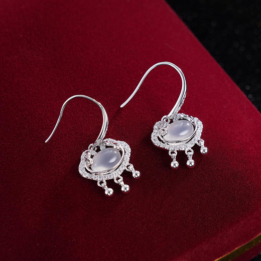 子佩集S925银【水云萦回】耳环【YEH-0920】白玉髓2310 商品图5