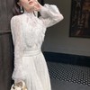 【孤品样衣，不退不换】  【暗香盈袖】新中式真丝顺纡双层喇叭袖羊毛提花套装 商品缩略图3