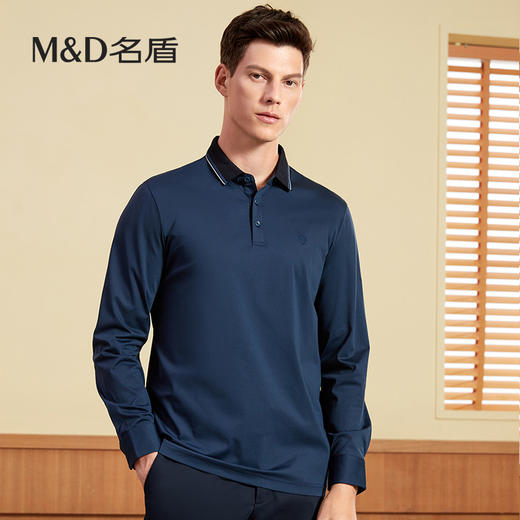 【名盾】MD名盾长袖polo衫男秋季商务休闲中青年翻领保罗衫11572 商品图0