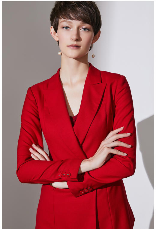 孤品 J93A3951颈袖添香品牌冬季装新款时尚气质女工作服职业装女装套装西装套裤 商品图1