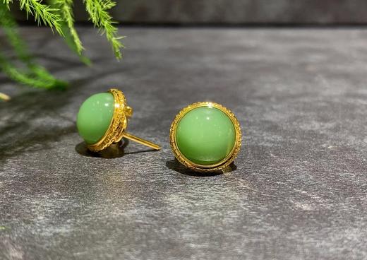 【御珠宫坊】金镶碧玉耳坠 商品图3