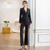 AD高级感阔腿裤黑色西装套装女2022新款长袖西服外套职业商务正装 商品缩略图4