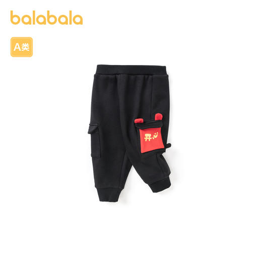 巴拉巴拉宝宝裤子婴儿长裤男童休闲裤女童新款童装加绒可爱萌 商品图4