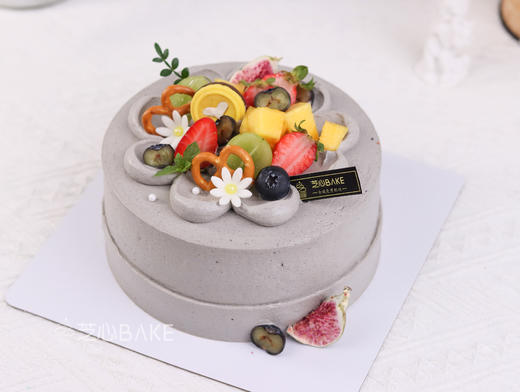 【豆香芝麻】养生健康新搭配，水果黑芝麻夹豆乳~~生日蛋糕 商品图1