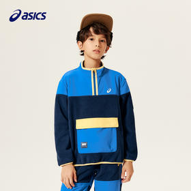ASICS/亚瑟士童装2023年秋冬男女儿童宽松时尚保暖针织圆领卫衣