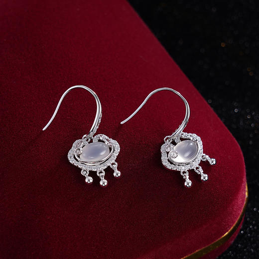 子佩集S925银【水云萦回】耳环【YEH-0920】白玉髓2310 商品图2